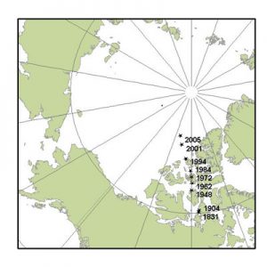 North Pole longitudinal map