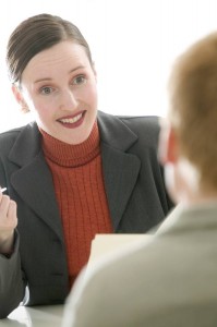 counselor talking with client